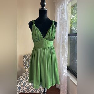 BCBGeneration size 0 Grecian cocktail semi formal dress Kelly green knee length